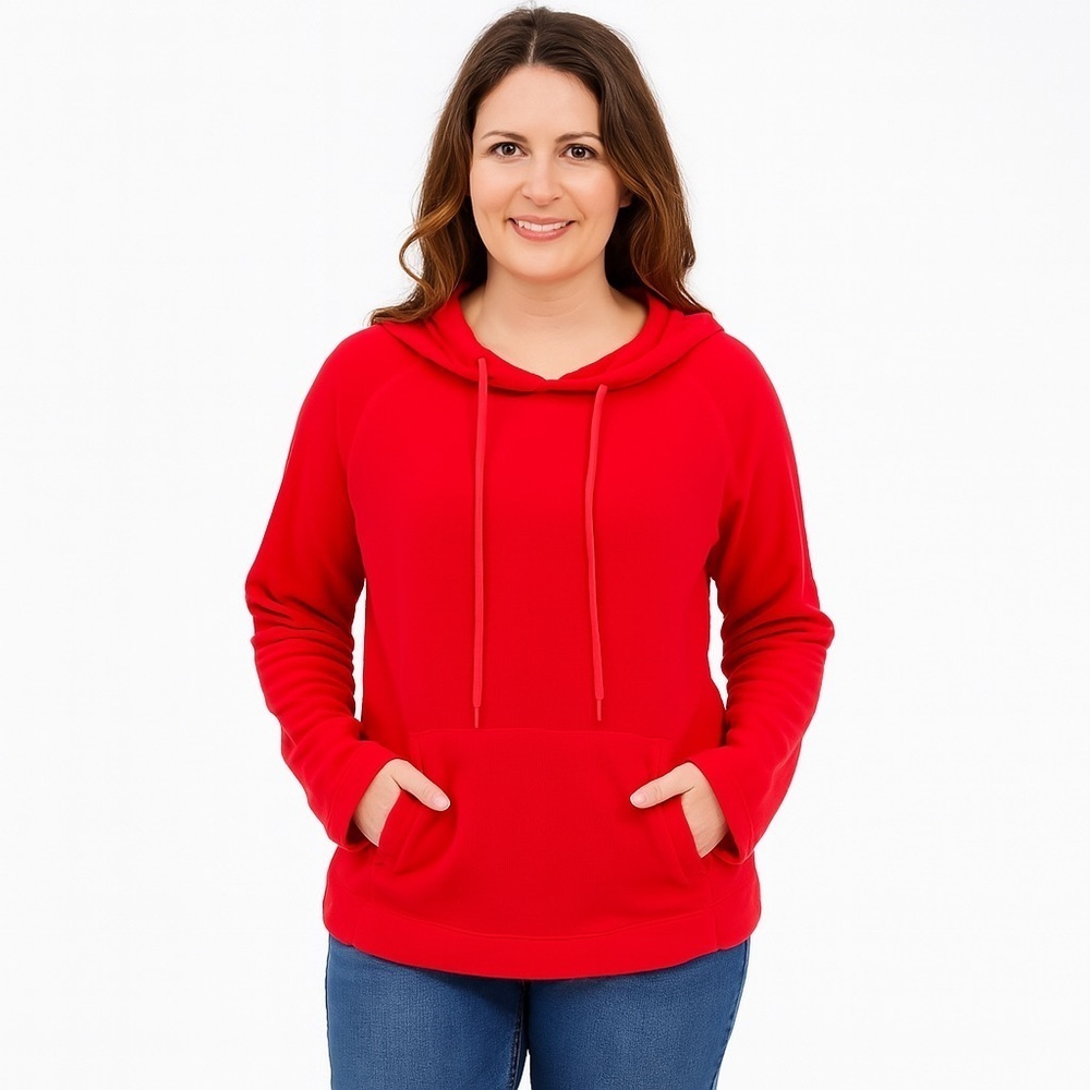 Columbia Red Orange Fleece Hoodie Size S
